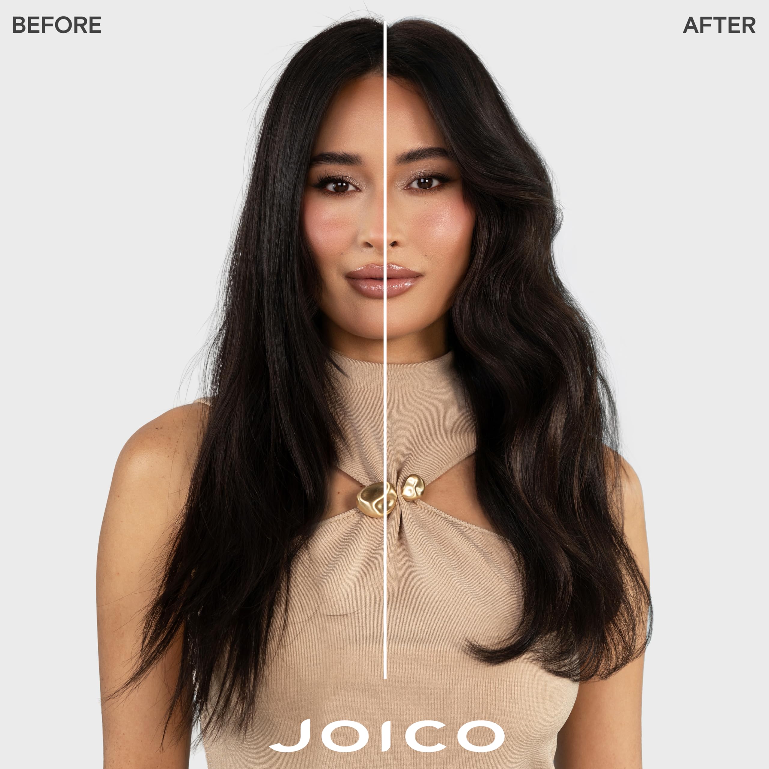 Joico creamy conditioner texture close-up, demonstrates rich moisturizing formula