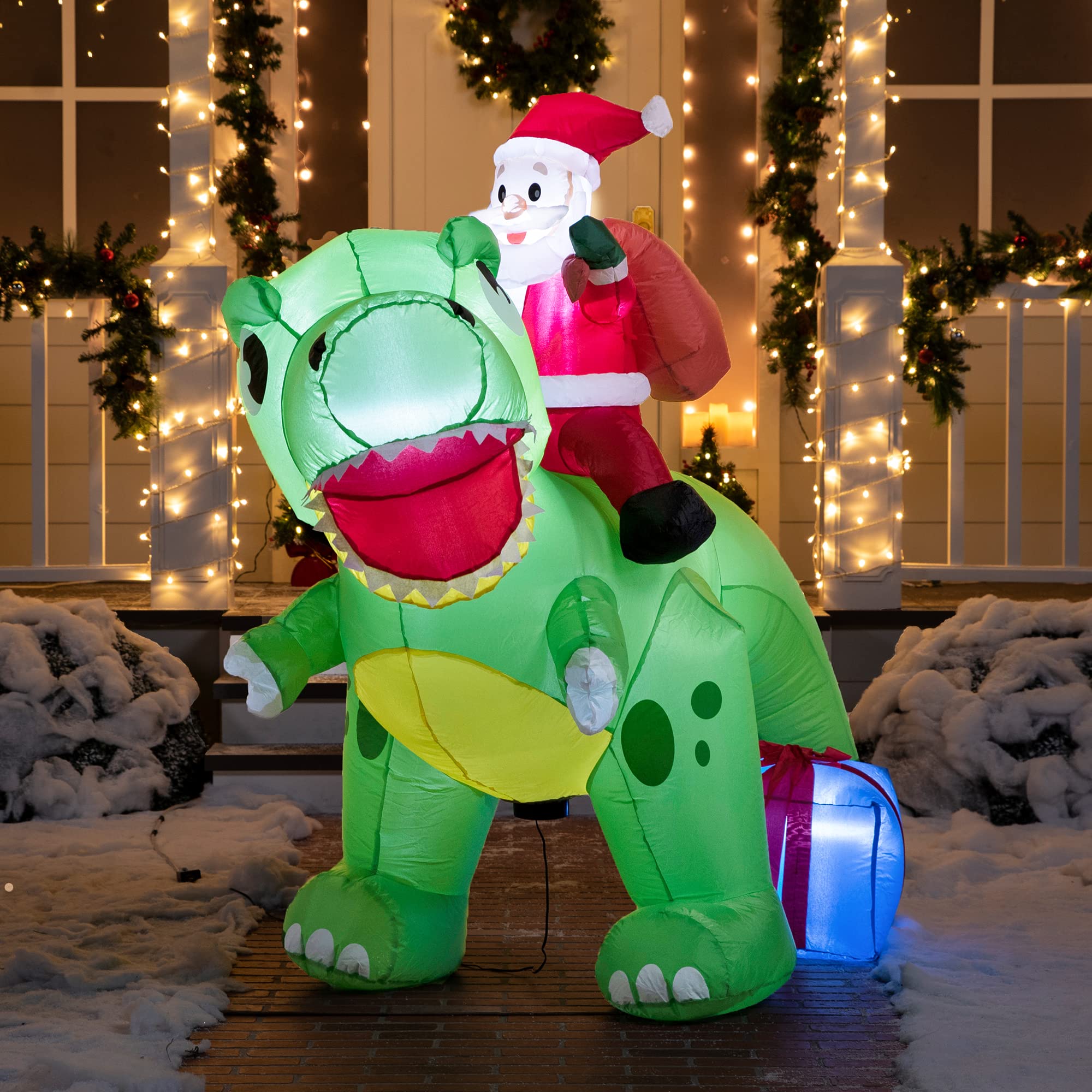 Joiedomi nighttime yard setting creating bright holiday ambiance