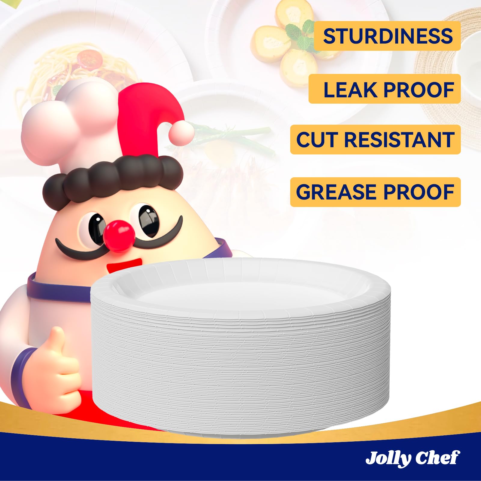 JOLLY CHEF rim close-up highlighting reinforced edge for strength