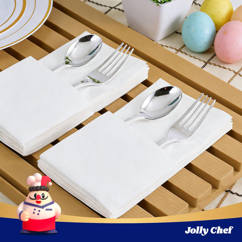 JOLLY CHEF napkin in use at table capturing convenience during gatherings