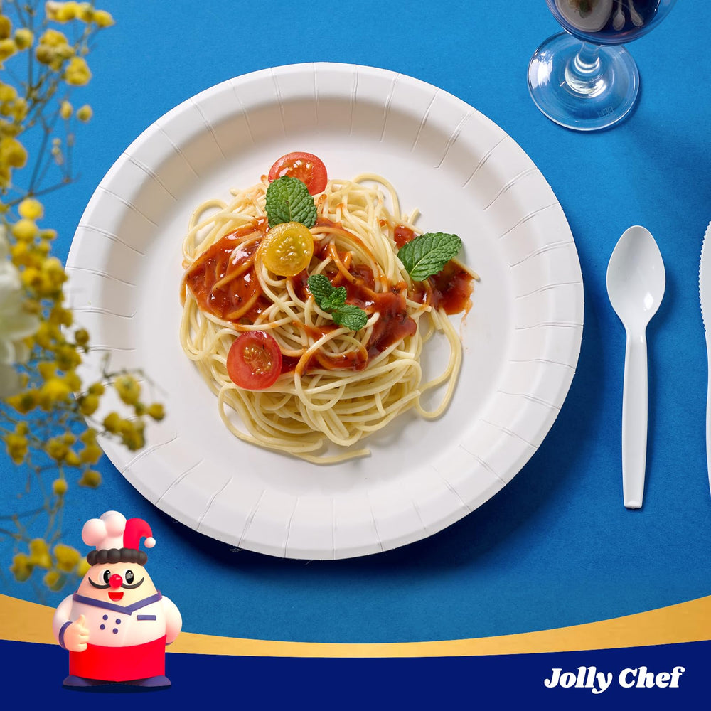 JOLLY CHEF plate held in hand showing true 10-inch scale