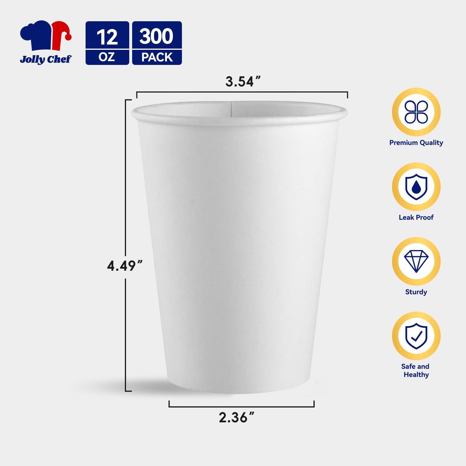 JOLLY CHEF close-up of rolled rim for secure grip and spill reduction