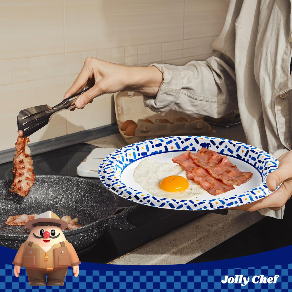JOLLY CHEF plate with steak and pasta demonstrating heavy-duty support