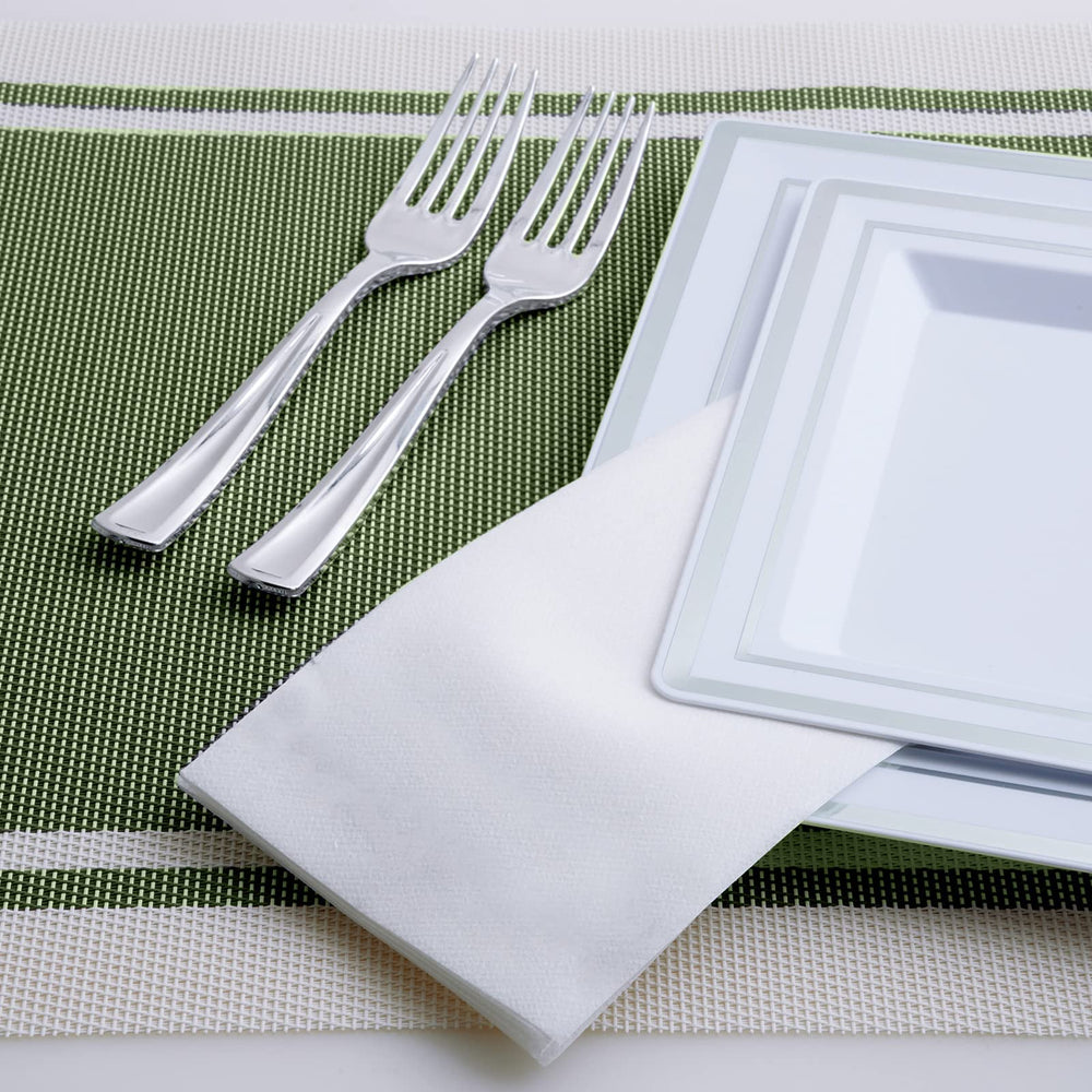 JOLLY PARTY folded towel placed in tray demonstrating neat dispenser fit