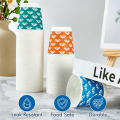 JollyPack three color cups laid out to show color sorting convenience