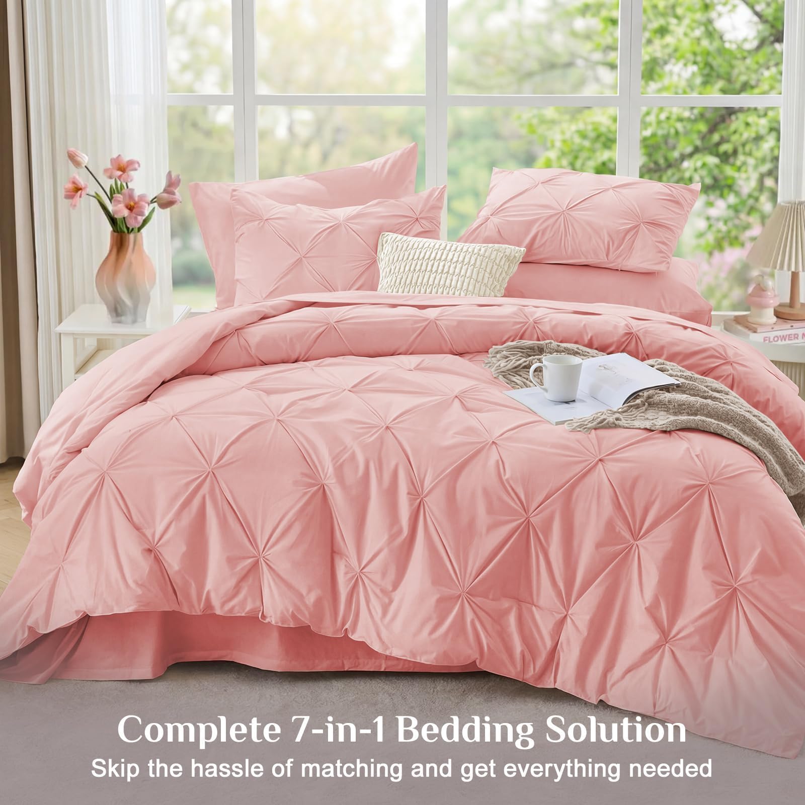 JOLLYVOGUE flat sheet and fitted sheet neatly arranged demonstrating complete bedding set
