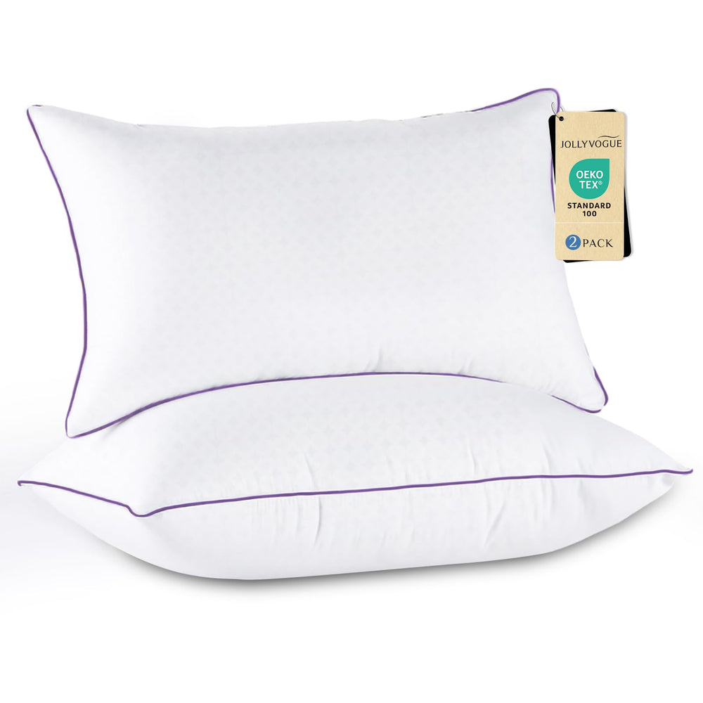 JOLLYVOGUE front view of pillow pair showing neat packaging and luxury look