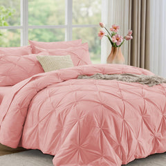 JOLLYVOGUE front view queen comforter on bed showing elegant texture and style
