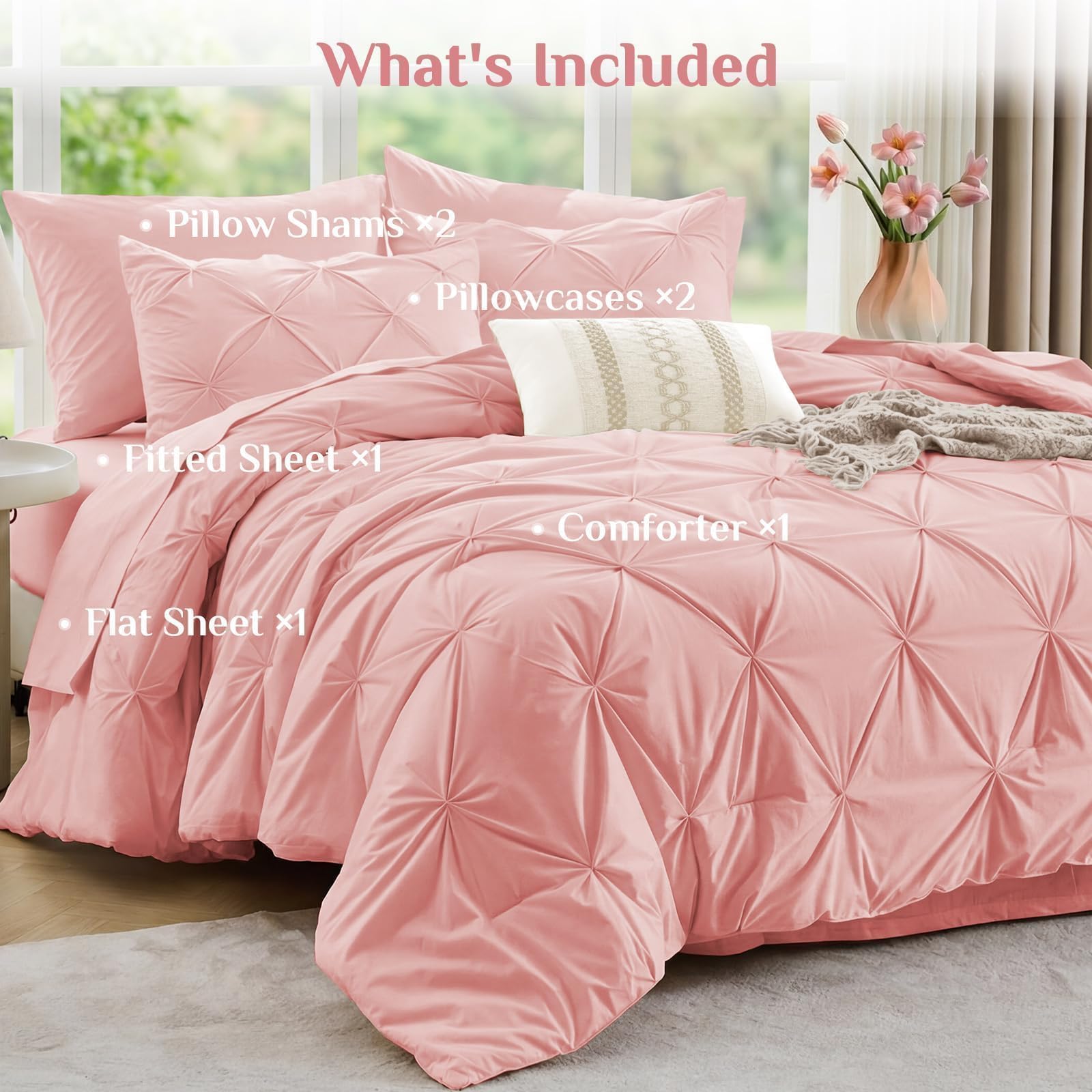 JOLLYVOGUE pillow shams and pillowcases arranged on bed showcasing coordinated finish
