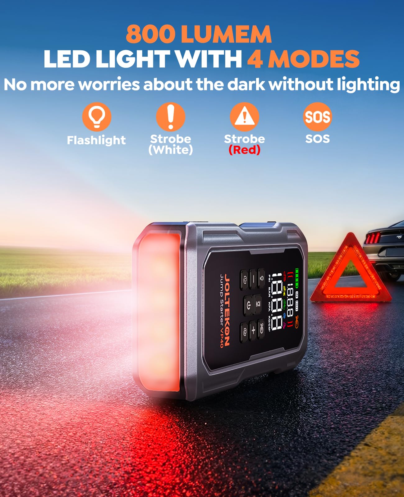 Joltekon held in hand to show compact size and portability for travel convenience