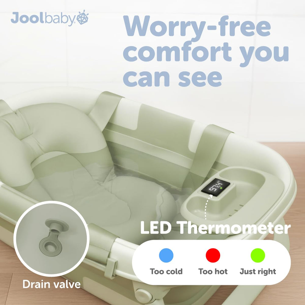 Jool Baby tub with independent sitter showing roomy basin for toddler play and safe sitting