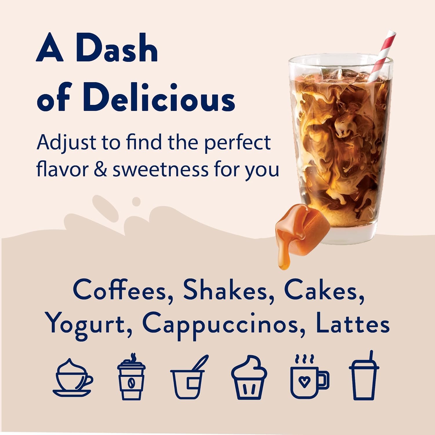Jordan's Skinny Mixes caramel in latte demonstrating rich flavor without sugar