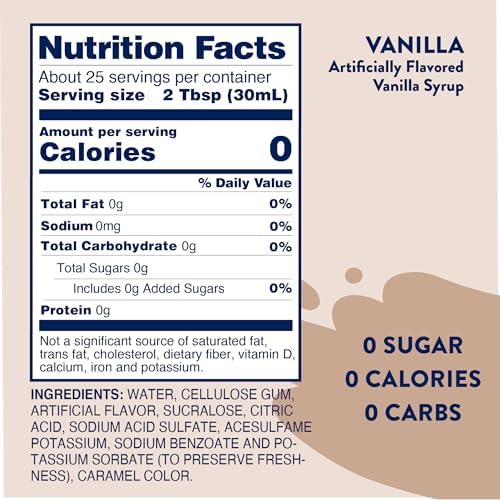 Jordan's Skinny Mixes vanilla added to iced coffee for sweet zero-calorie choice