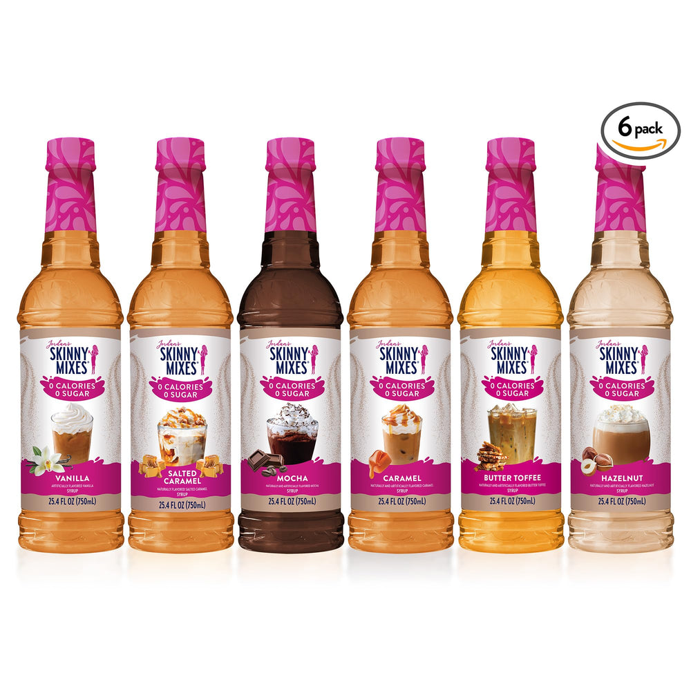 Jordan's Skinny Mixes vanilla latte in use, creates café flavor at home
