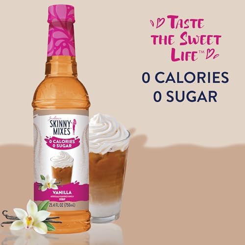 Jordan's Skinny Mixes close-up pour showing smooth vanilla syrup adding flavor
