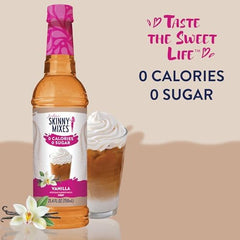 Jordan's Skinny Mixes close-up pour showing smooth vanilla syrup adding flavor