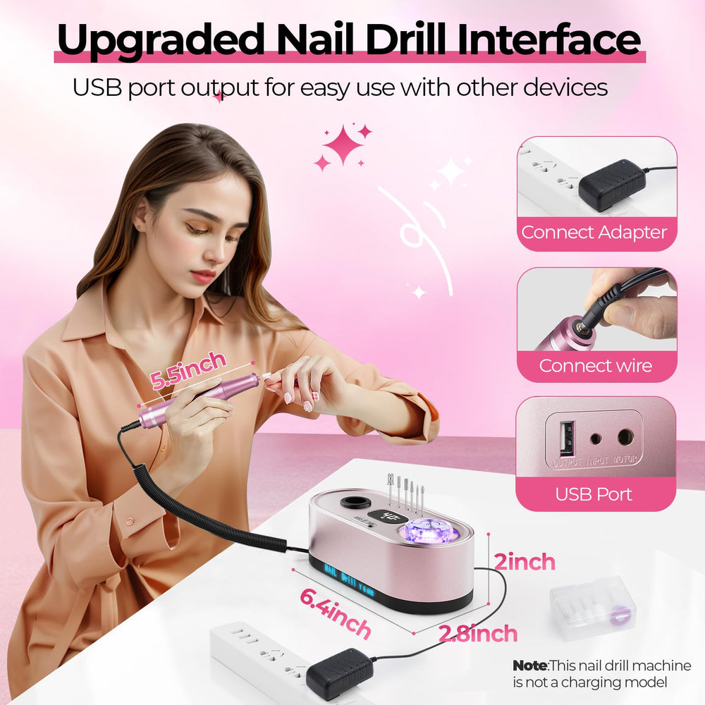 JOSGLOI nail drill in a salon scene enabling professional-grade manicures