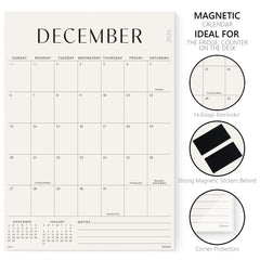 Jotsome magnetic backing view showing strong magnet that secures calendar reliably