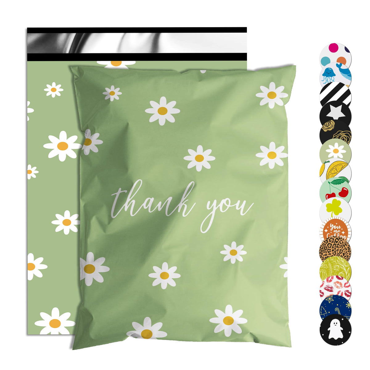 Jowlroel front stack of 10x13 mailers showing clean thank you print and easy storage benefit