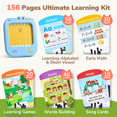 JoyCat flashcard close-up on red touch point, shows clear phonics markings and durability