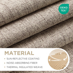 Joydeco close-up of textured faux linen fabric highlighting durable weave