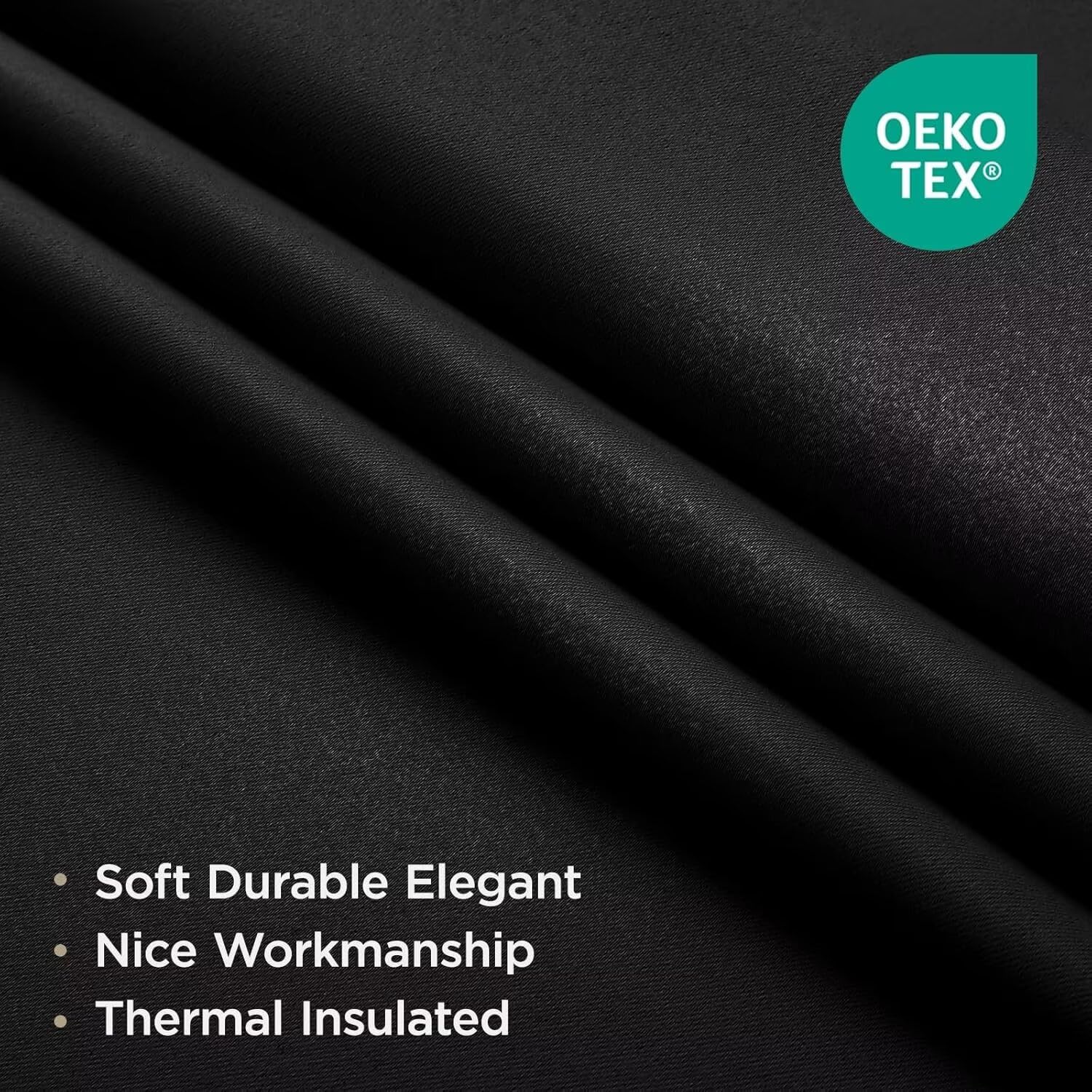 Joydeco folded panel showing care label and machine-wash guidance