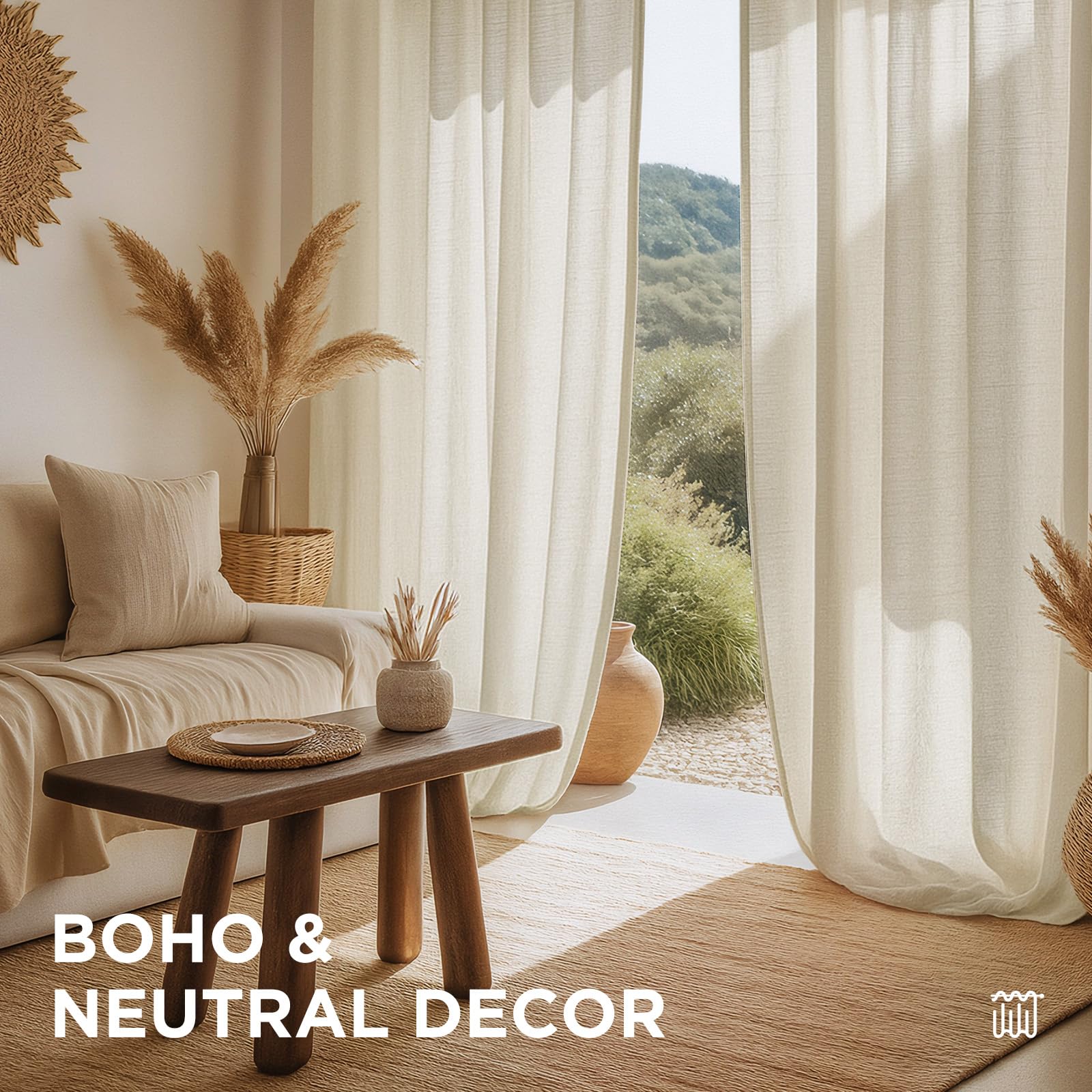 Joydeco curtains filtering daylight to create gentle, private light