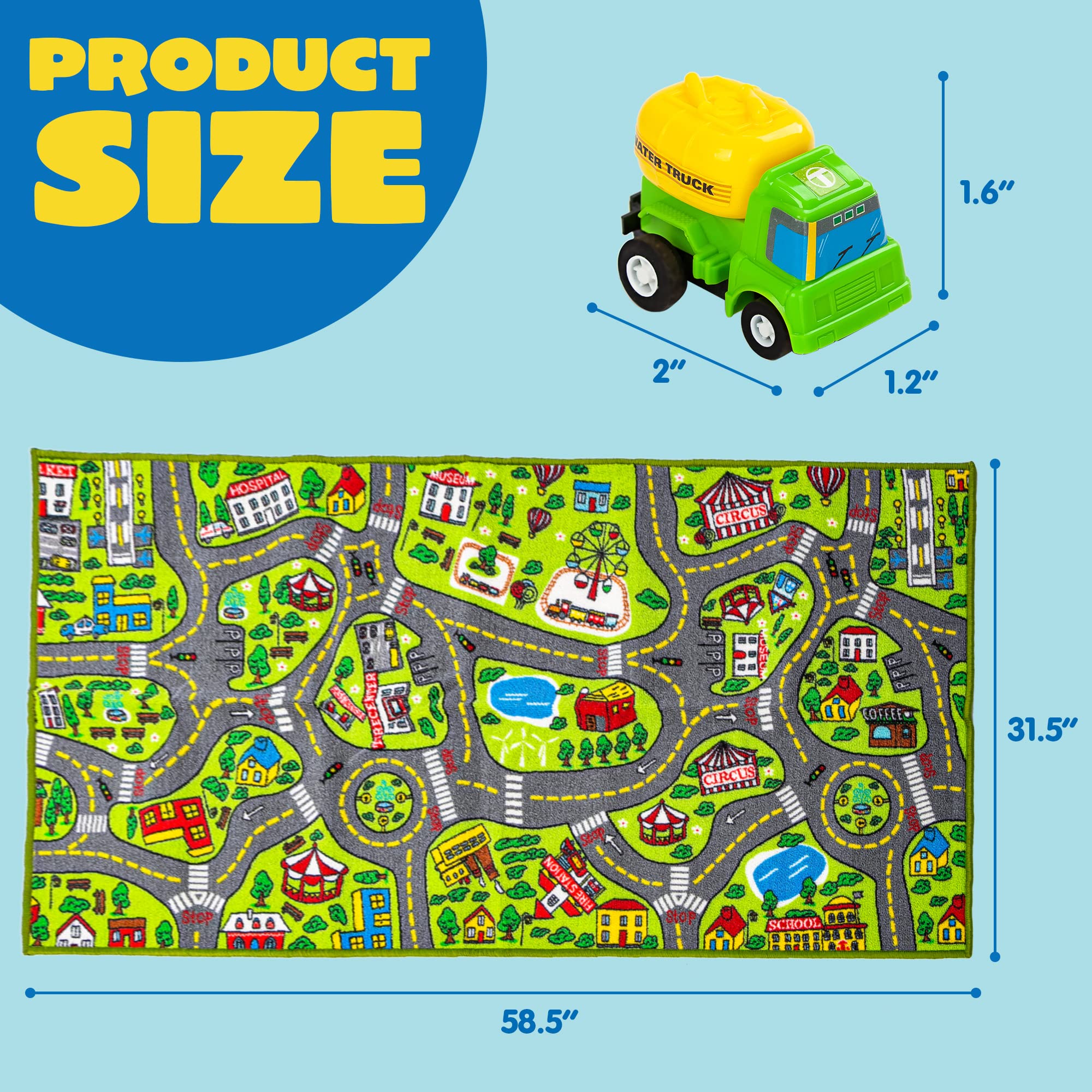 JOYIN printed city landmarks on rug supporting role-play and vocabulary