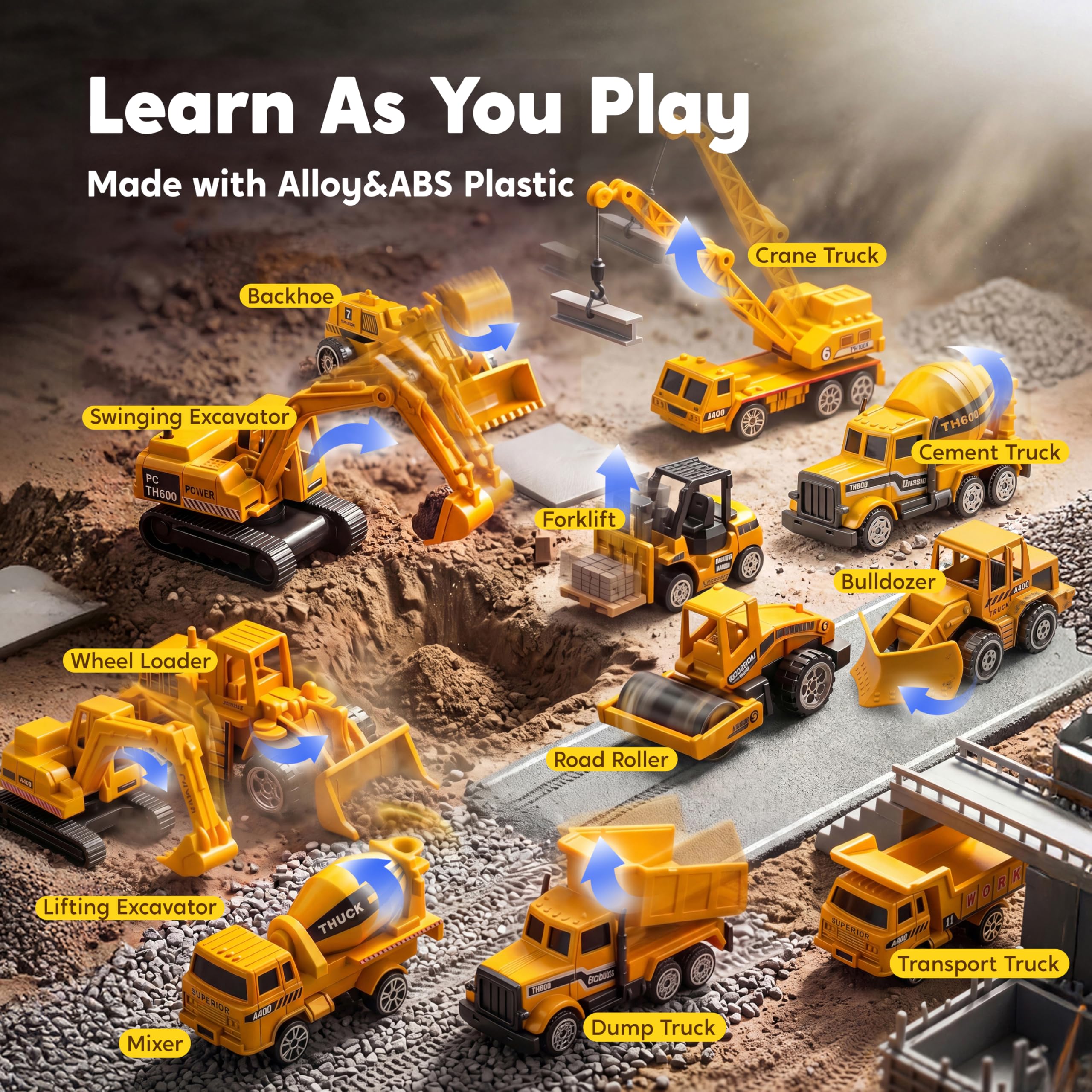JOYIN dump truck loading action demonstrating realistic hauling and play