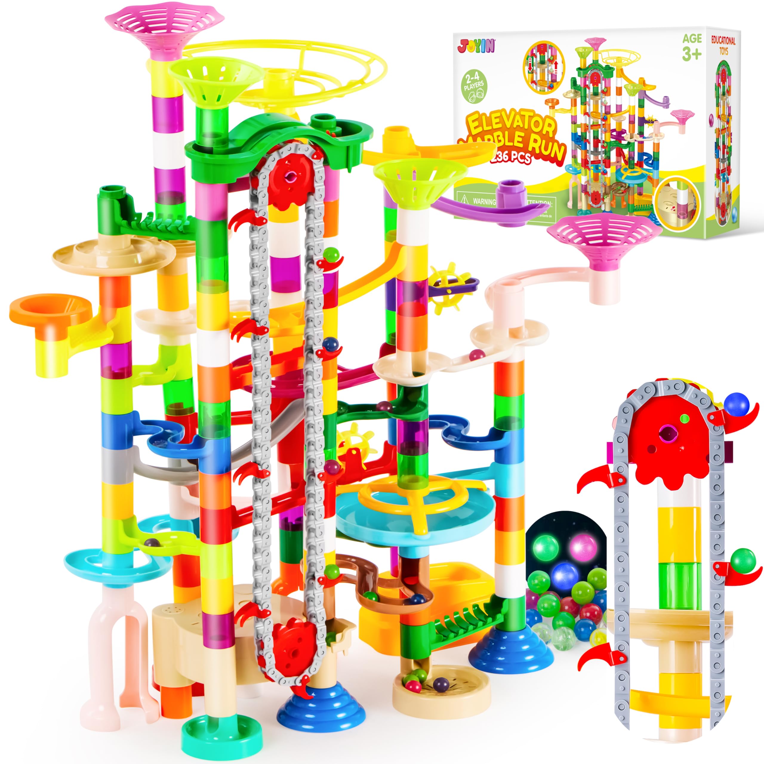 JOYIN family building the marble run together promoting collaborative STEM play