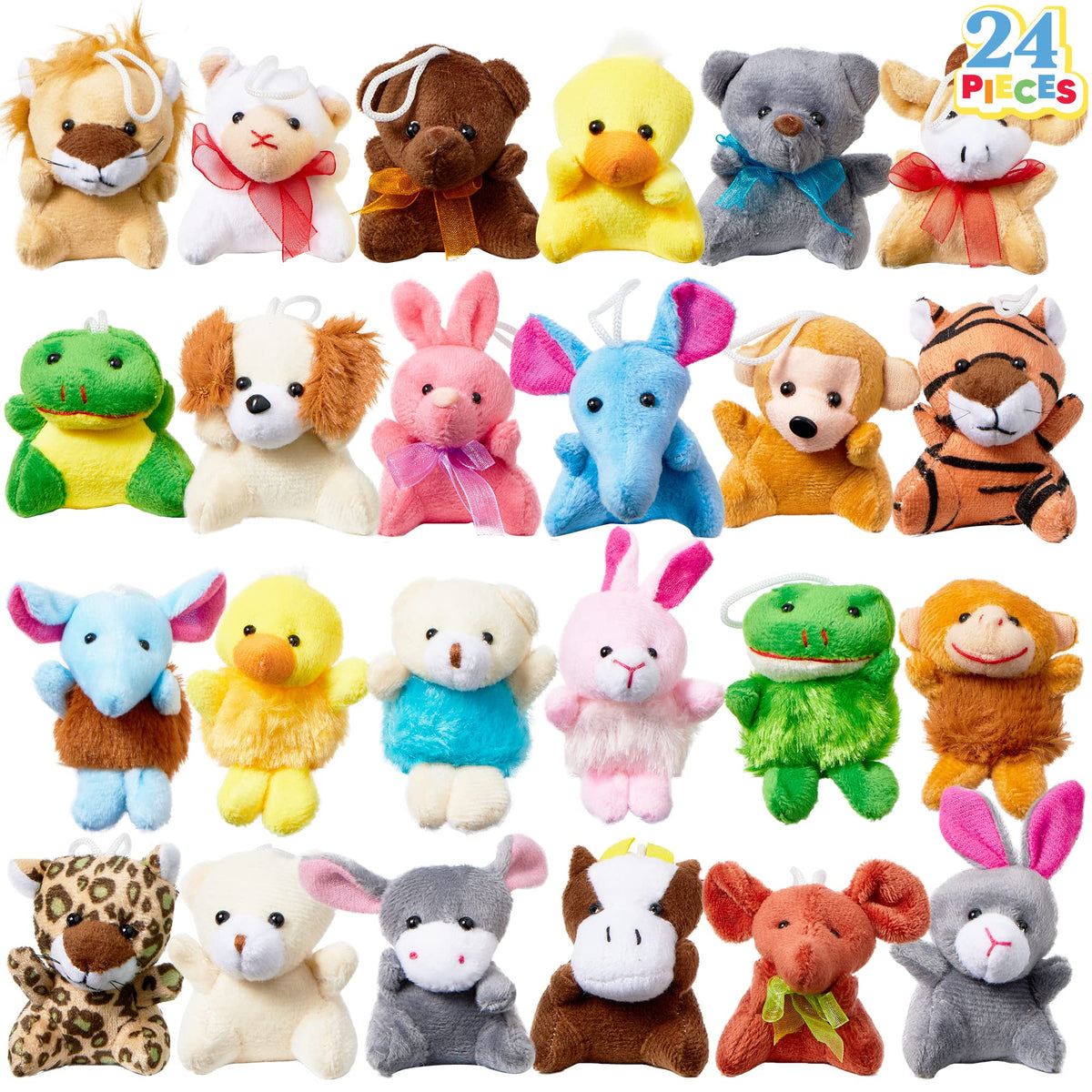 JOYIN front packaging showing 24 assorted mini animals and value