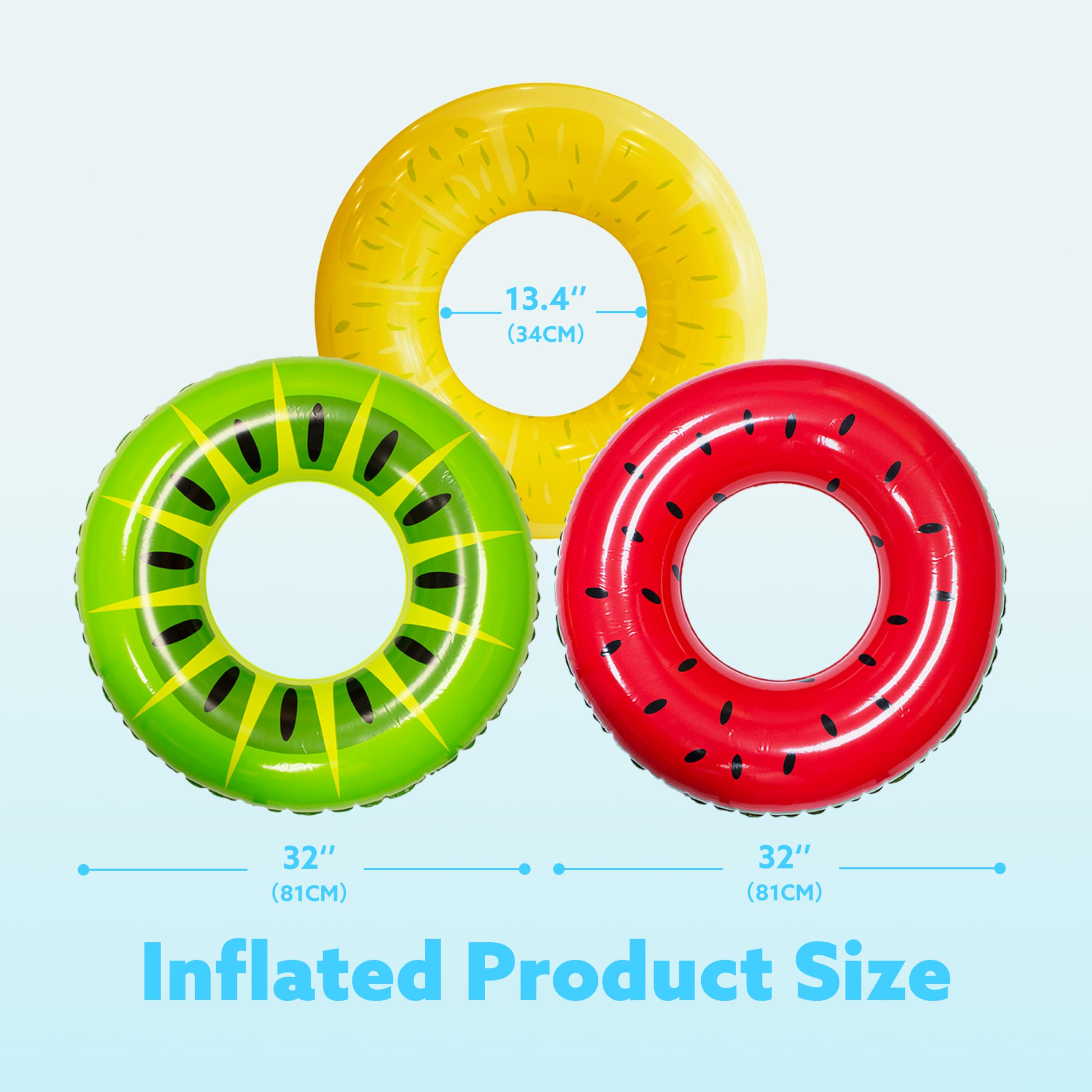 JOYIN inflated tube with person for scale demonstrating comfortable 32-inch size