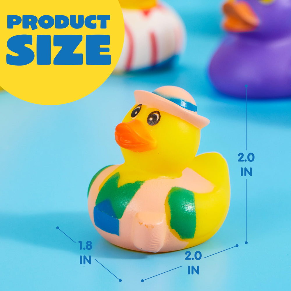 JOYIN duck next to a coin showing 2-inch size for easy small-hand grip