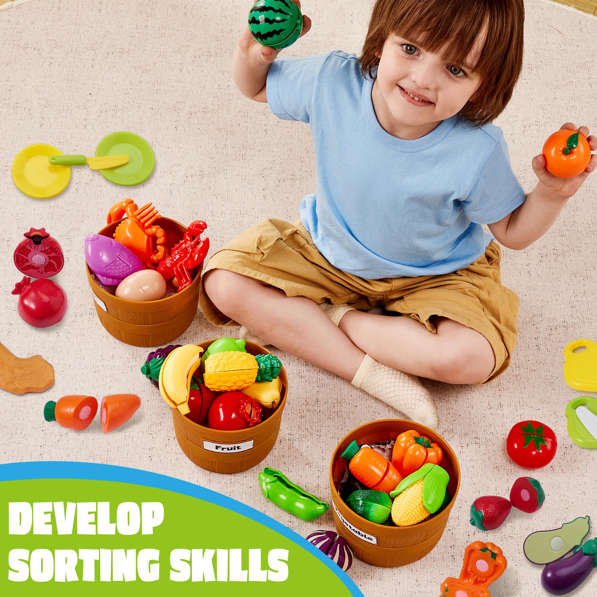 JOYIN play food held in a child’s hand showing scale and fine-motor use