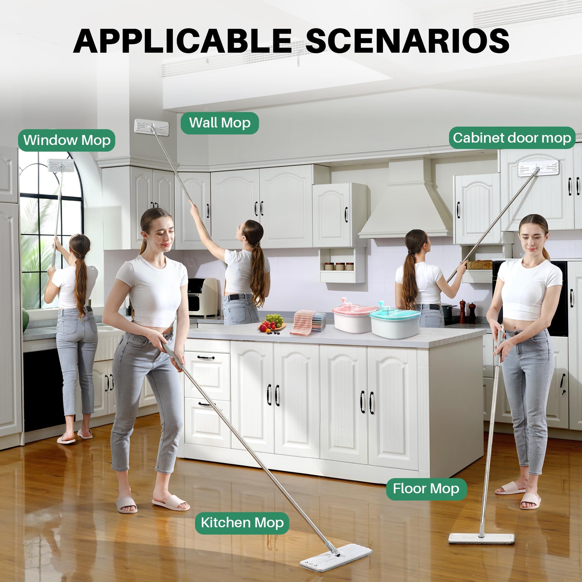 JOYMOOP mop handle hanging on hook for compact storage and space saving