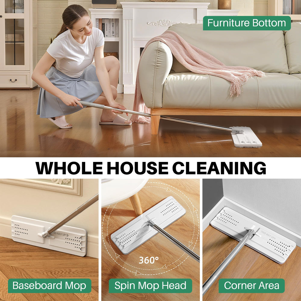 JOYMOOP mop head auto-rebounding while rinsing to reduce hand contact