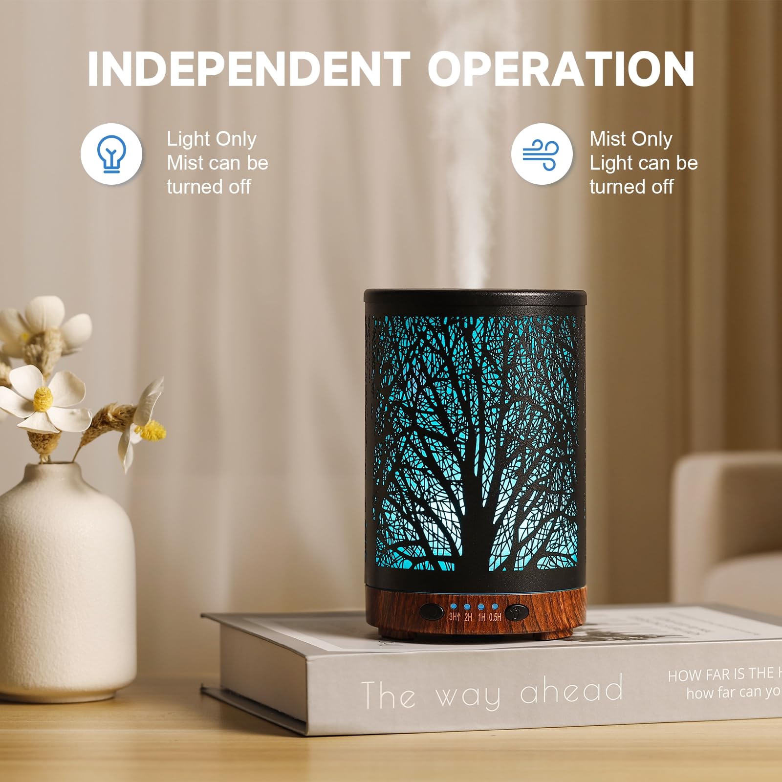 JOYOLO diffuser held in hand for size comparison showing portable convenience benefit