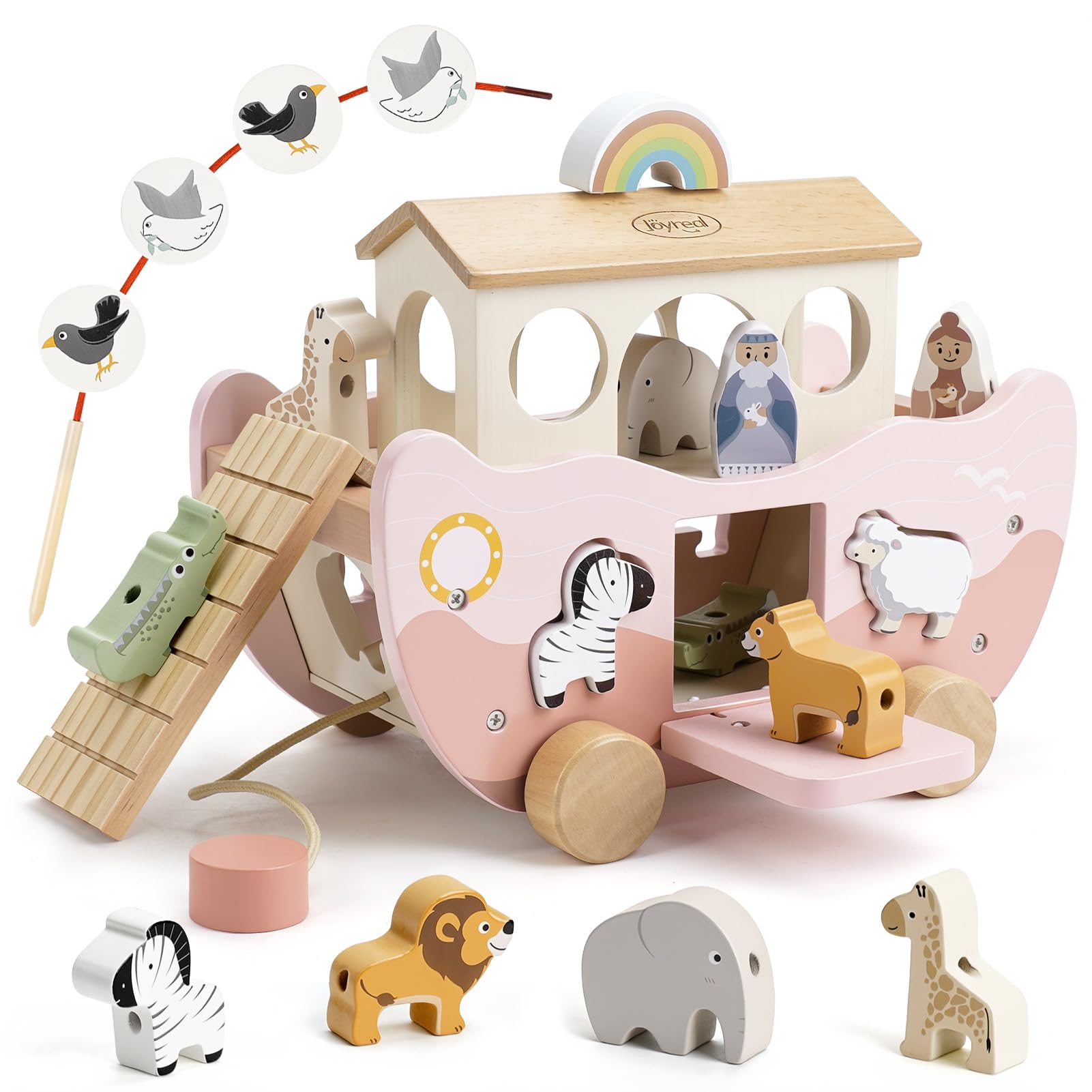 Joyreal ark front view showing pastel pink finish and safe edges for toddlers