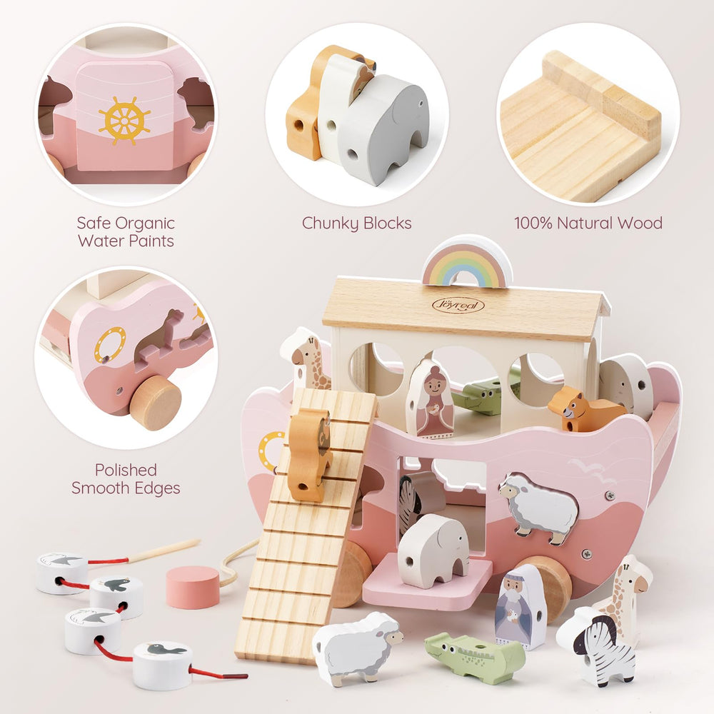 Joyreal scale comparison with hand showing toddler-sized pieces for safe play