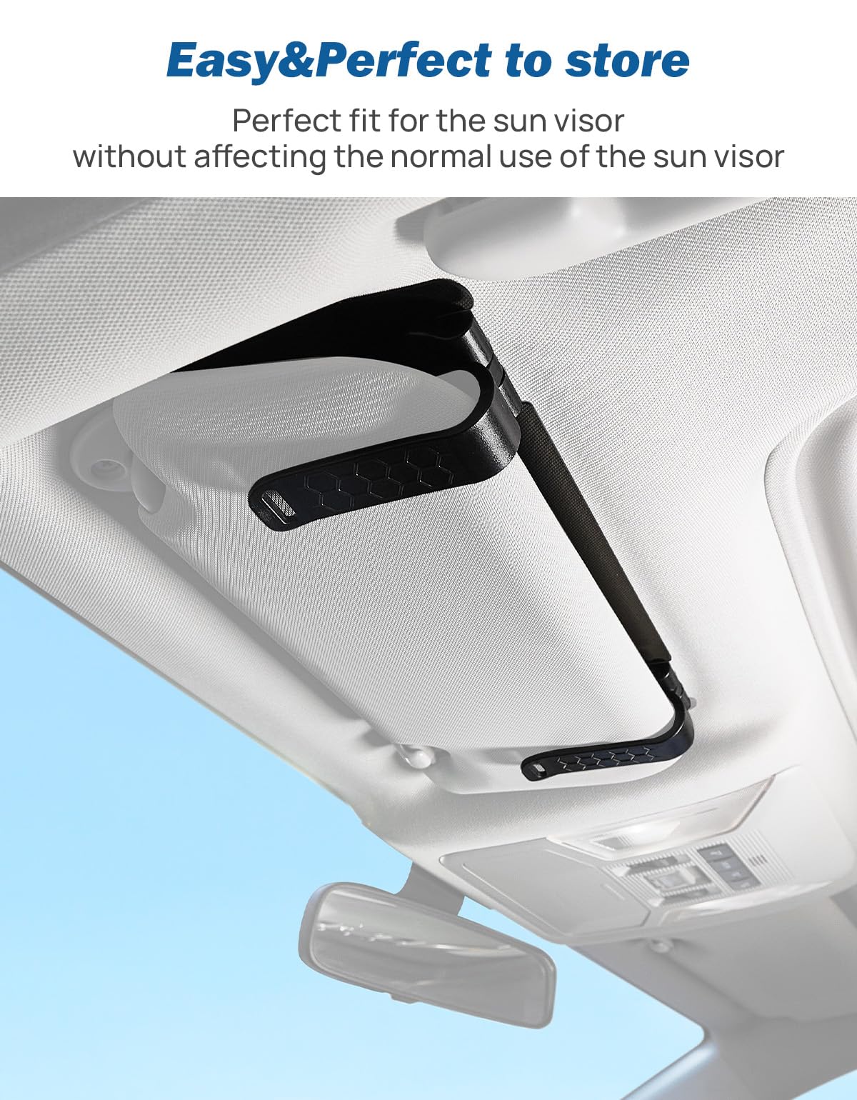 JOYTUTUS mounted on passenger visor showing adjustable shade benefit