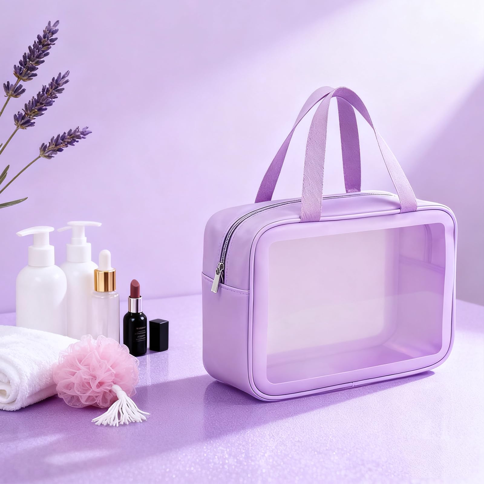 Joyvella bracelet beside cosmetic bag showing elegant finishing touch