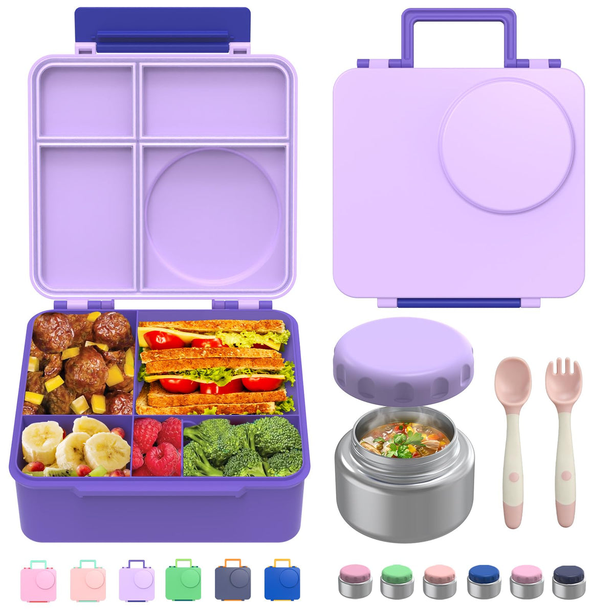 JoyYum bento box front view showing compact design and color appeal