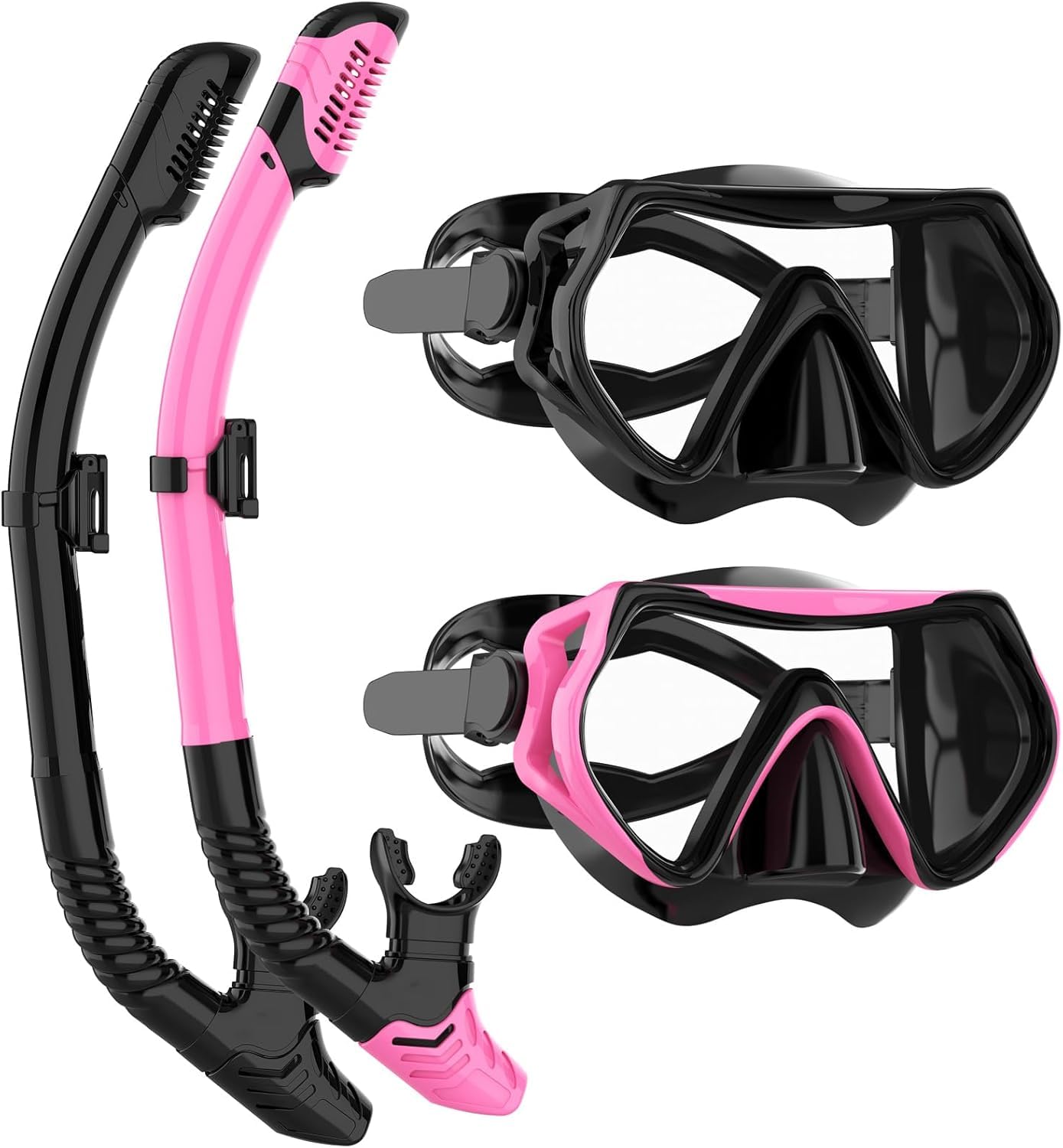 jring front view mask and snorkel showing panoramic lens and clear field of vision