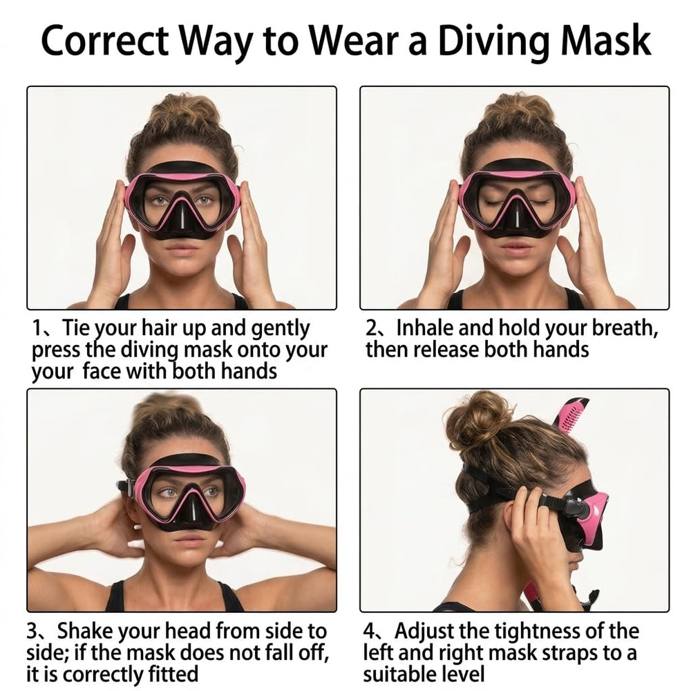 jring mask on swimmer in water demonstrating wide view and easy breathing