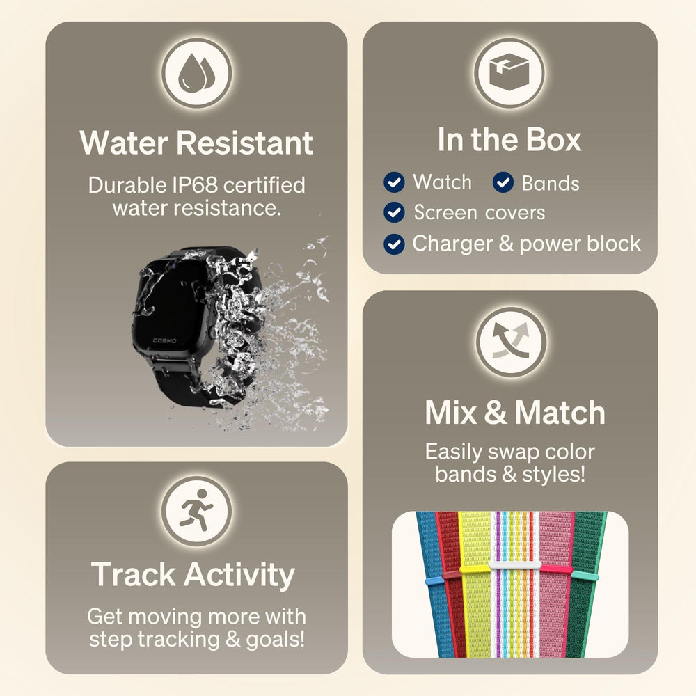 JrTrack retail packaging and accessories showing ready-to-use out-of-box setup