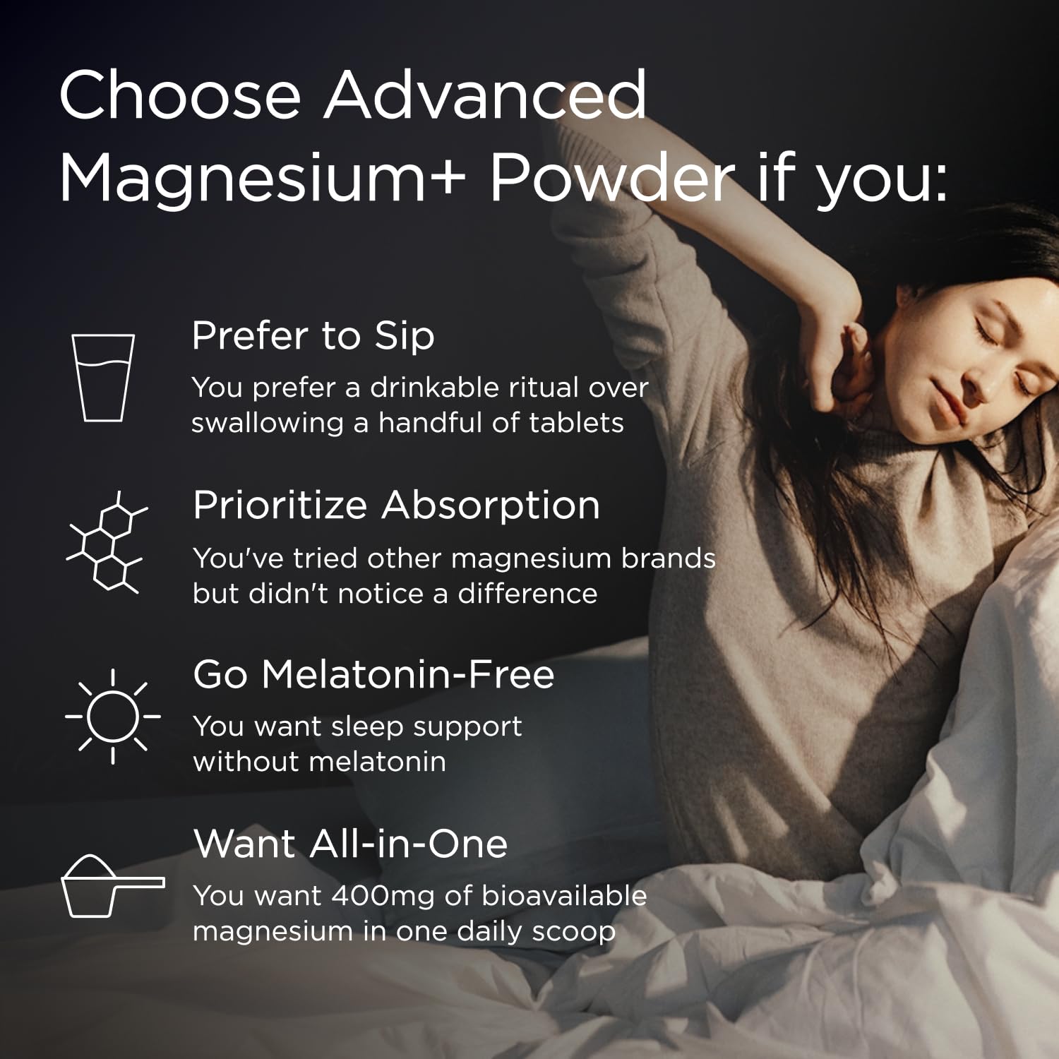 JSHealth bottle on bedside table to suggest relaxed sleep routine