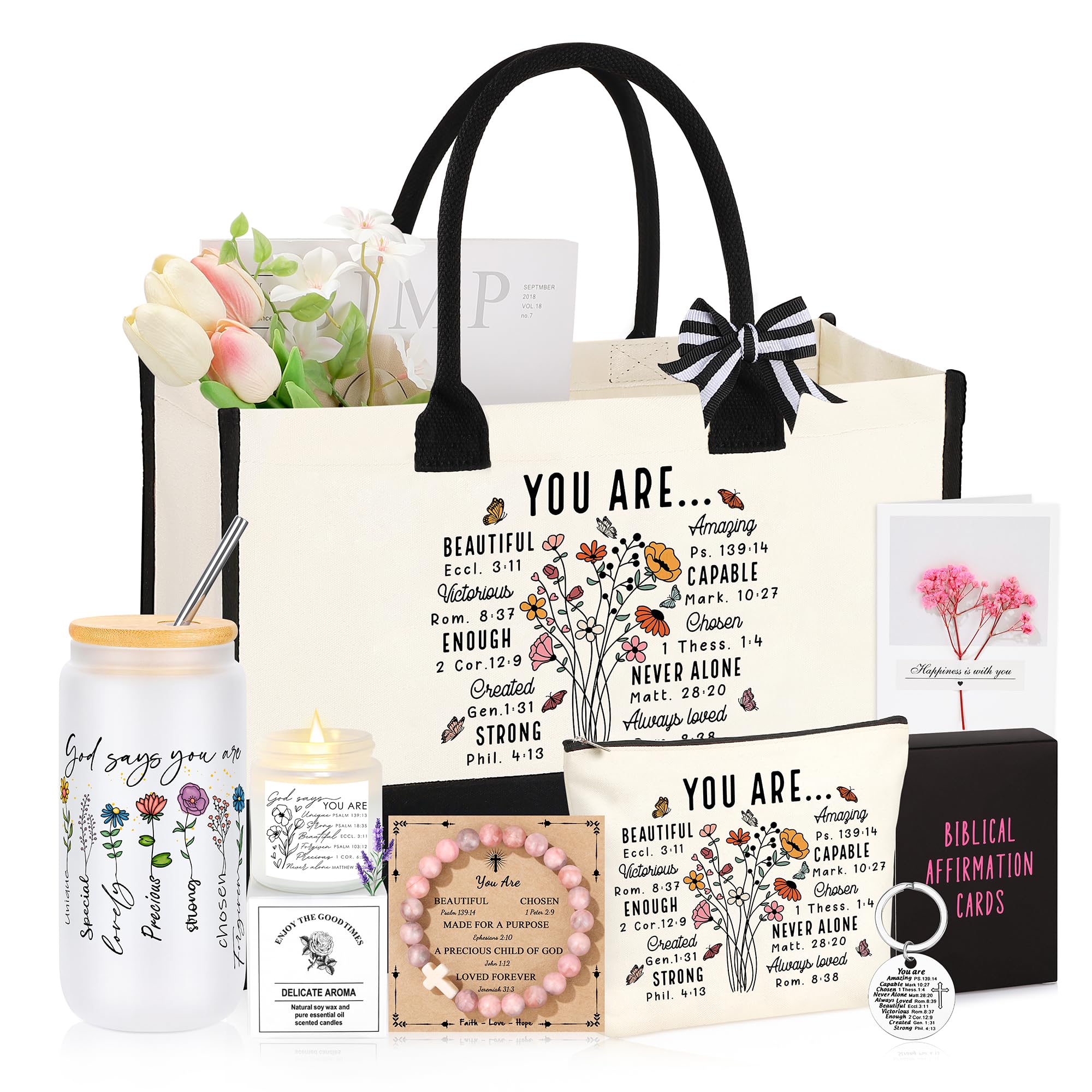 JTENGTOP front display of eight-piece Christian gift set showing all items and presentation