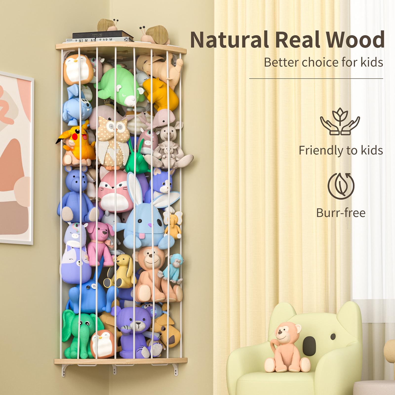 Jtksfcl mounted in nursery lifestyle photo highlighting stylish space-saving storage