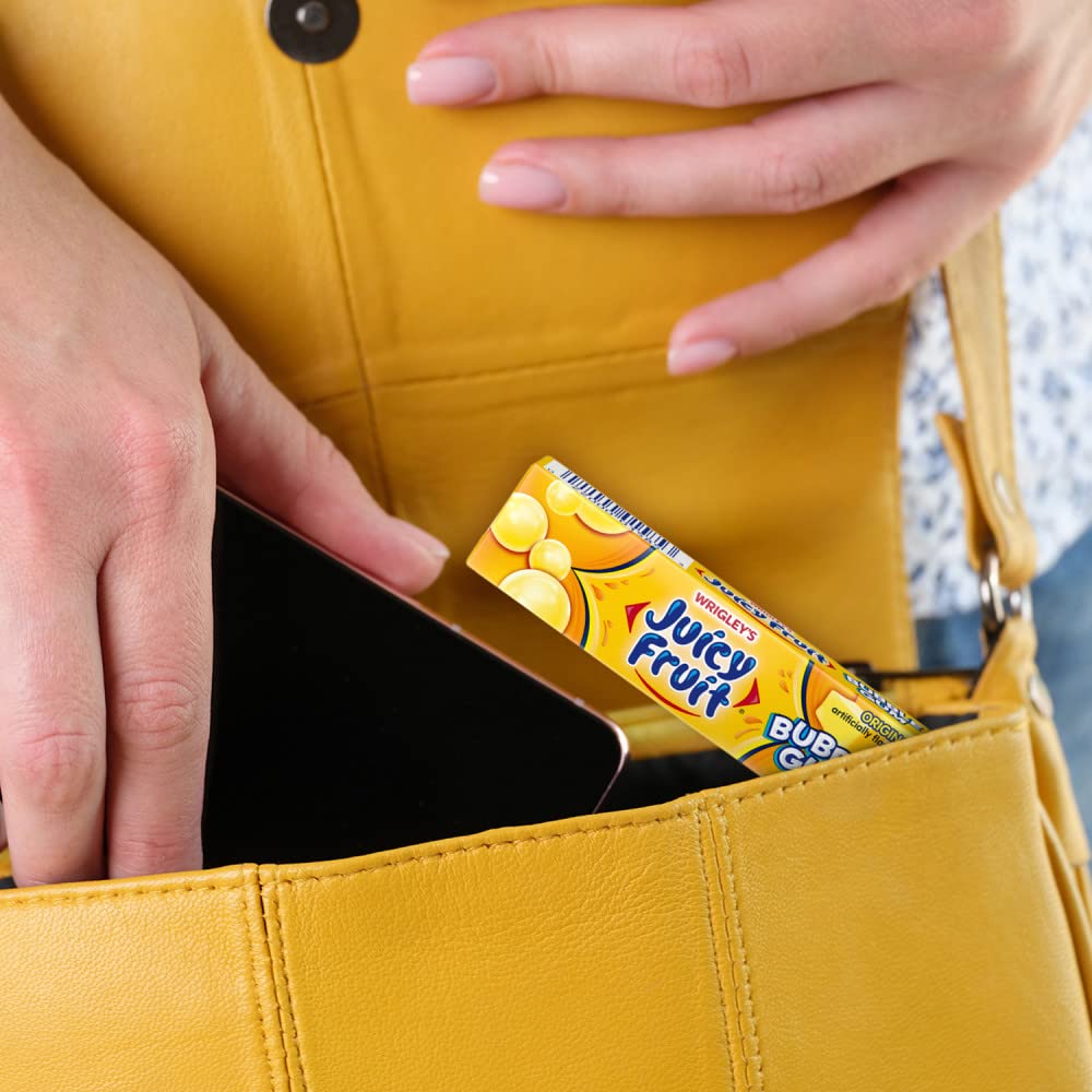 Juicy Fruit close texture detail showing soft chewability benefit