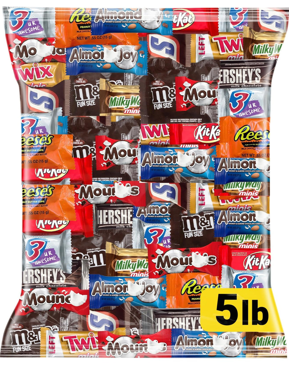 Jumblet front packaging showing assorted fun-size chocolate bars for sharing